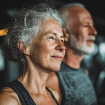 Instructor experimentat lucrând cu un senior într-un studio modern